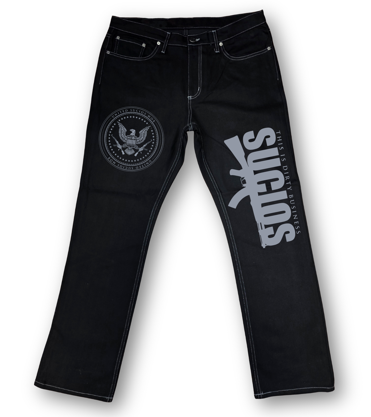 BLACKLISTS dirty stitched jeans BLACKLISTS dirty stitched jeans 